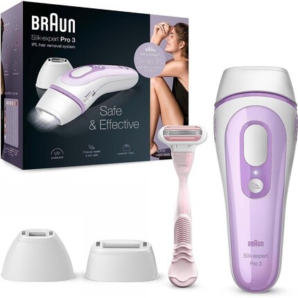 

Устройство для удаления волос Silk-Expert Pro 3 Белый/Фиолетовый с бритвой Venus, Braun