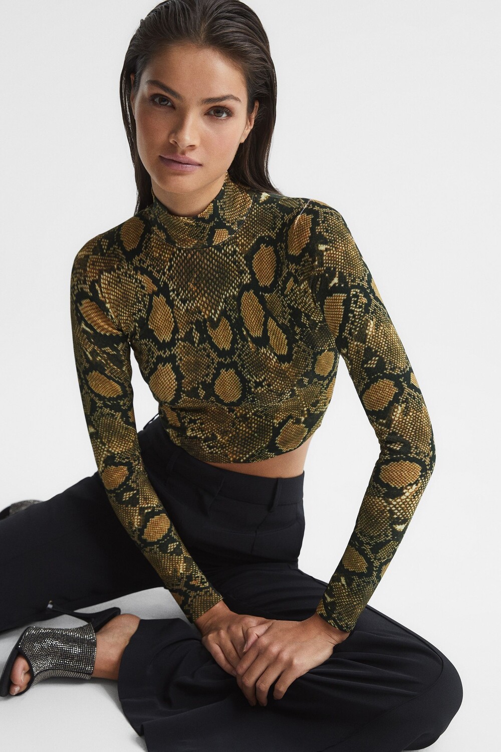 

Reiss Farah трикотажная блузка со змеиным принтом Reiss, мультиколор