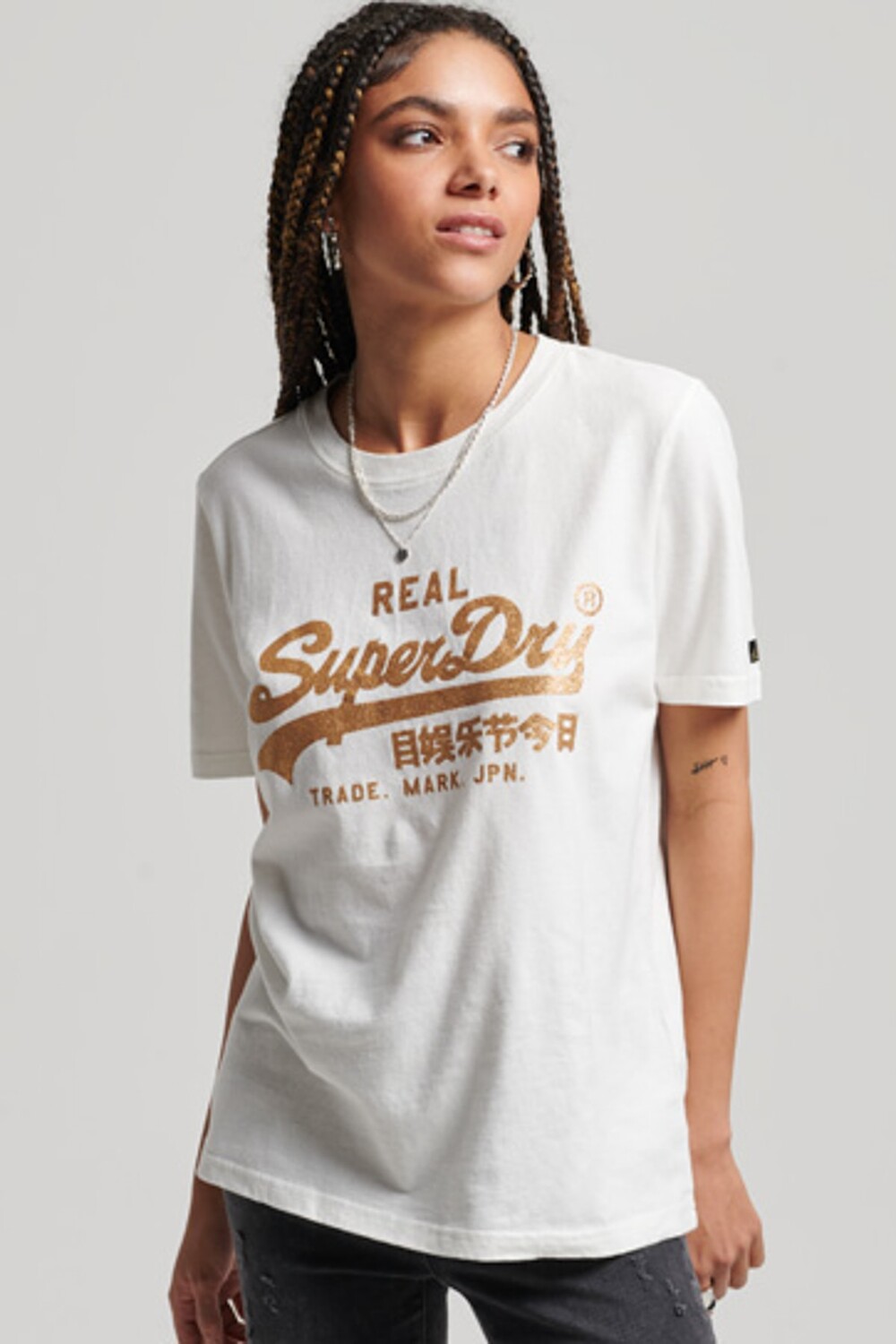 

Футболка – белая – стандартного кроя SUPERDRY, белый