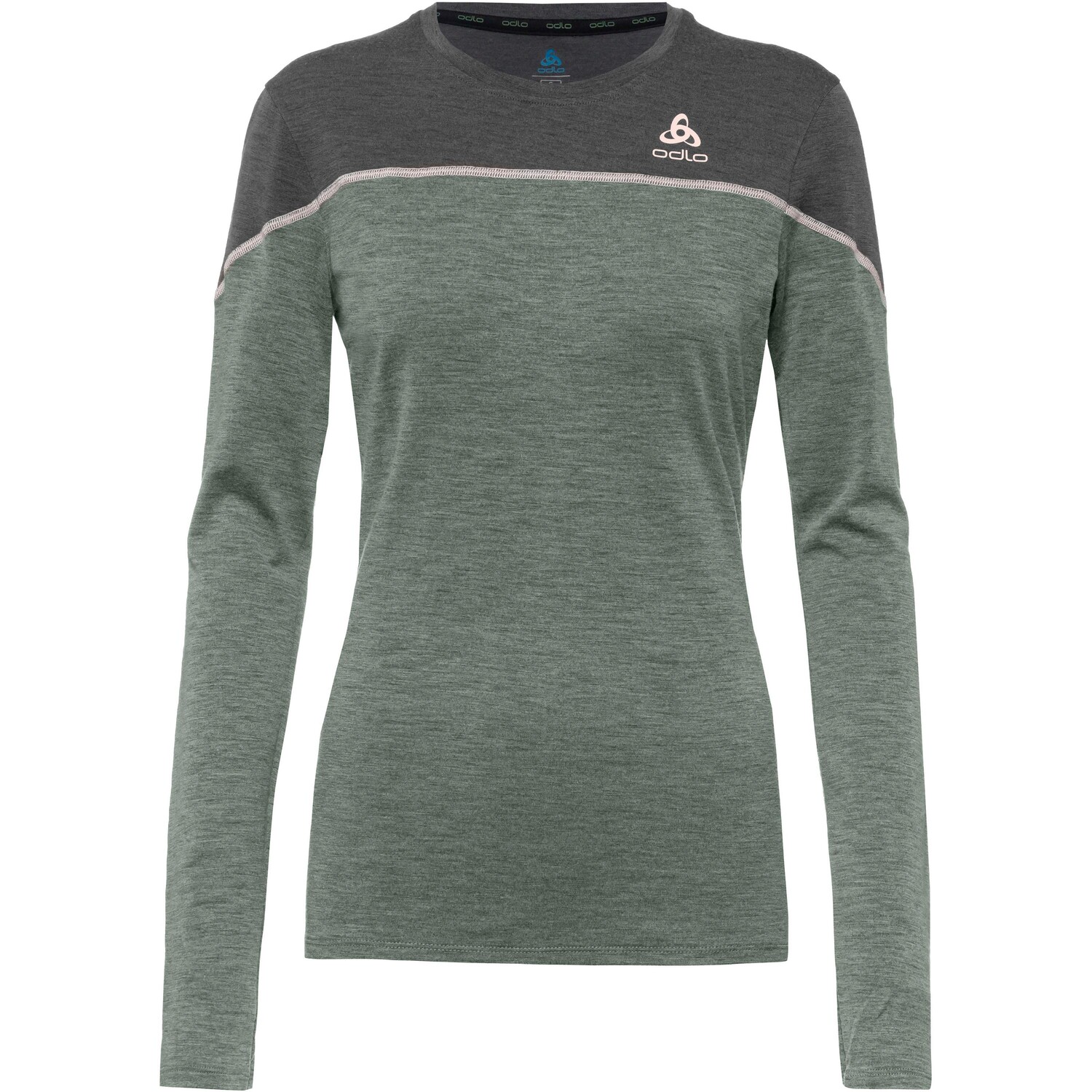 

Лонгслив Odlo Revelstoke Performance, цвет matte green dark grey melange