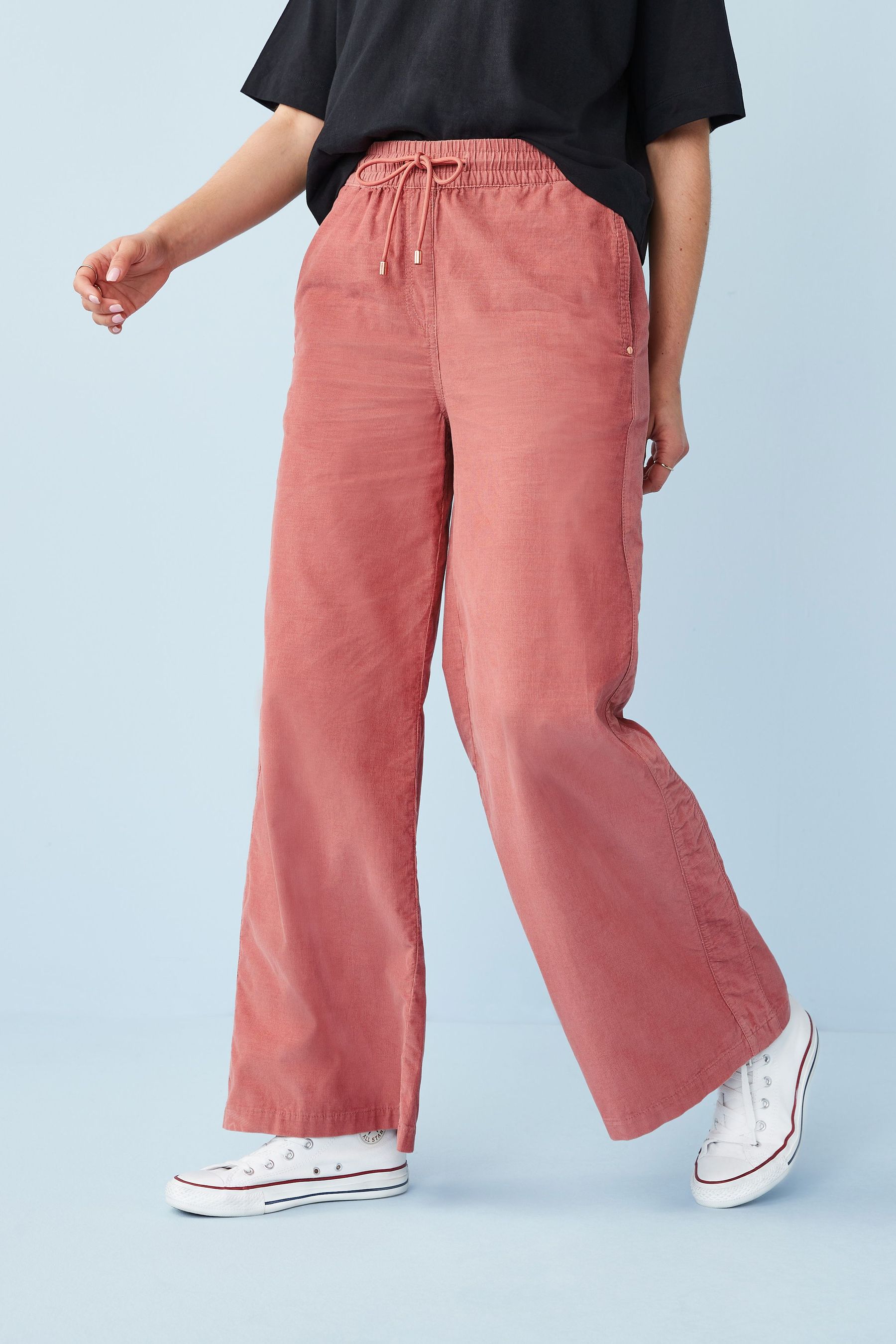 Вельветовые брюки с широкими штанинами Next, розовый брюки с широкими штанинами next черный