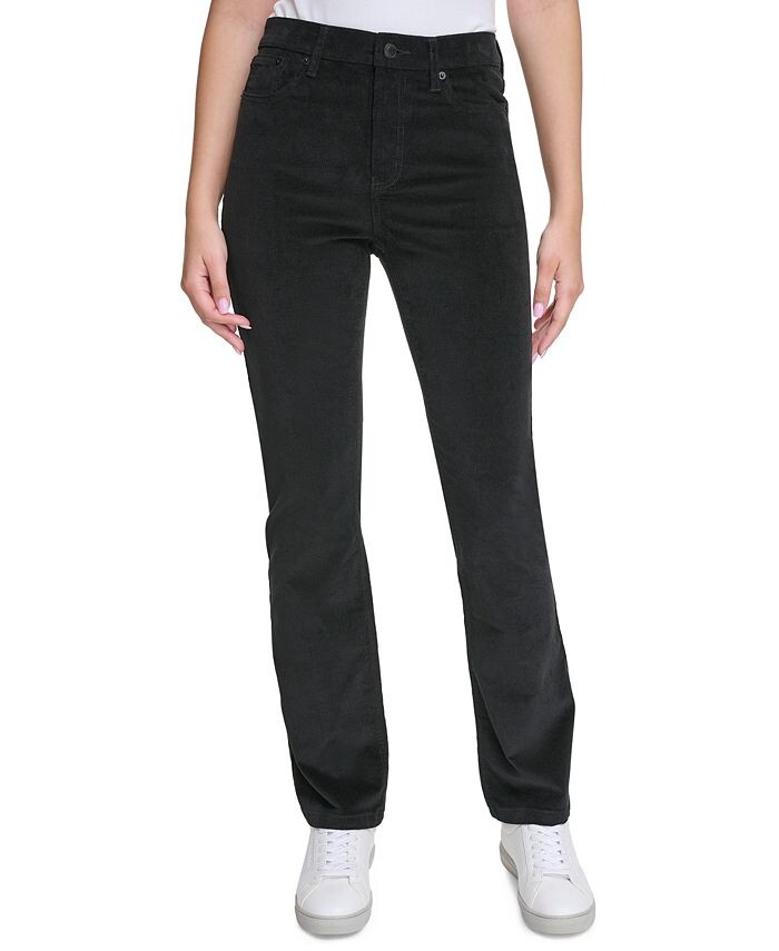 

Женские вельветовые брюки с высокой посадкой Calvin Klein Jeans, черный