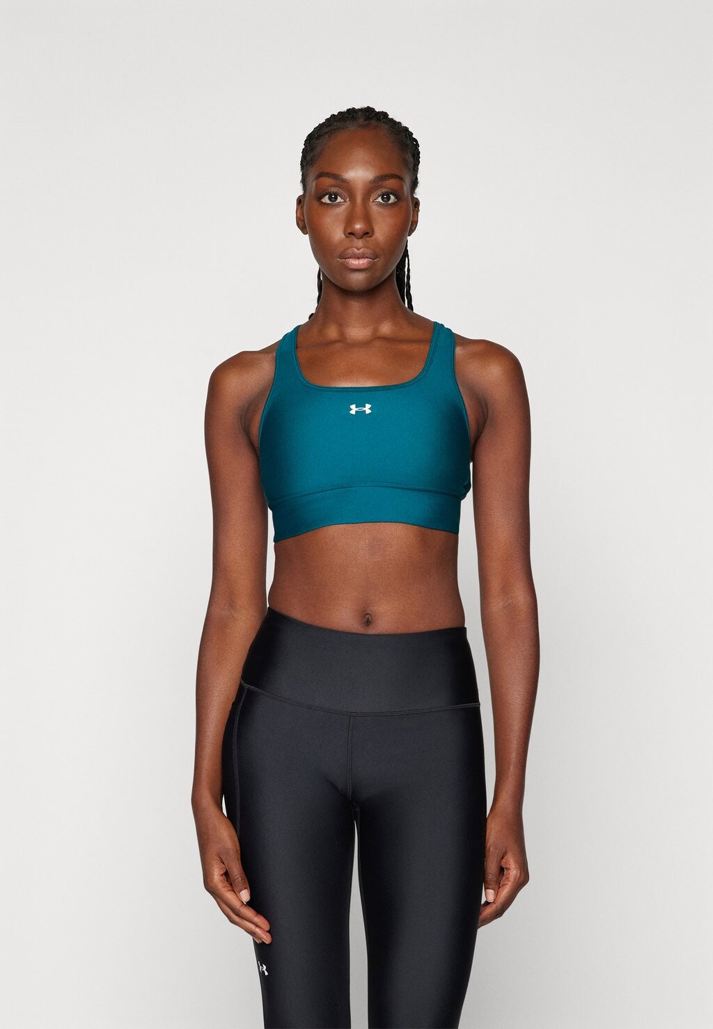 

Спортивный бюстгальтер средней поддержки CROSSBACK LONGLINE Under Armour, цвет hydro teal/white