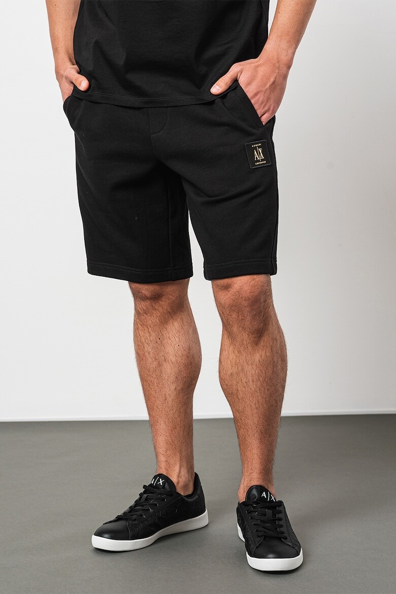 

Хлопковые шорты с логотипом Armani Exchange, черный