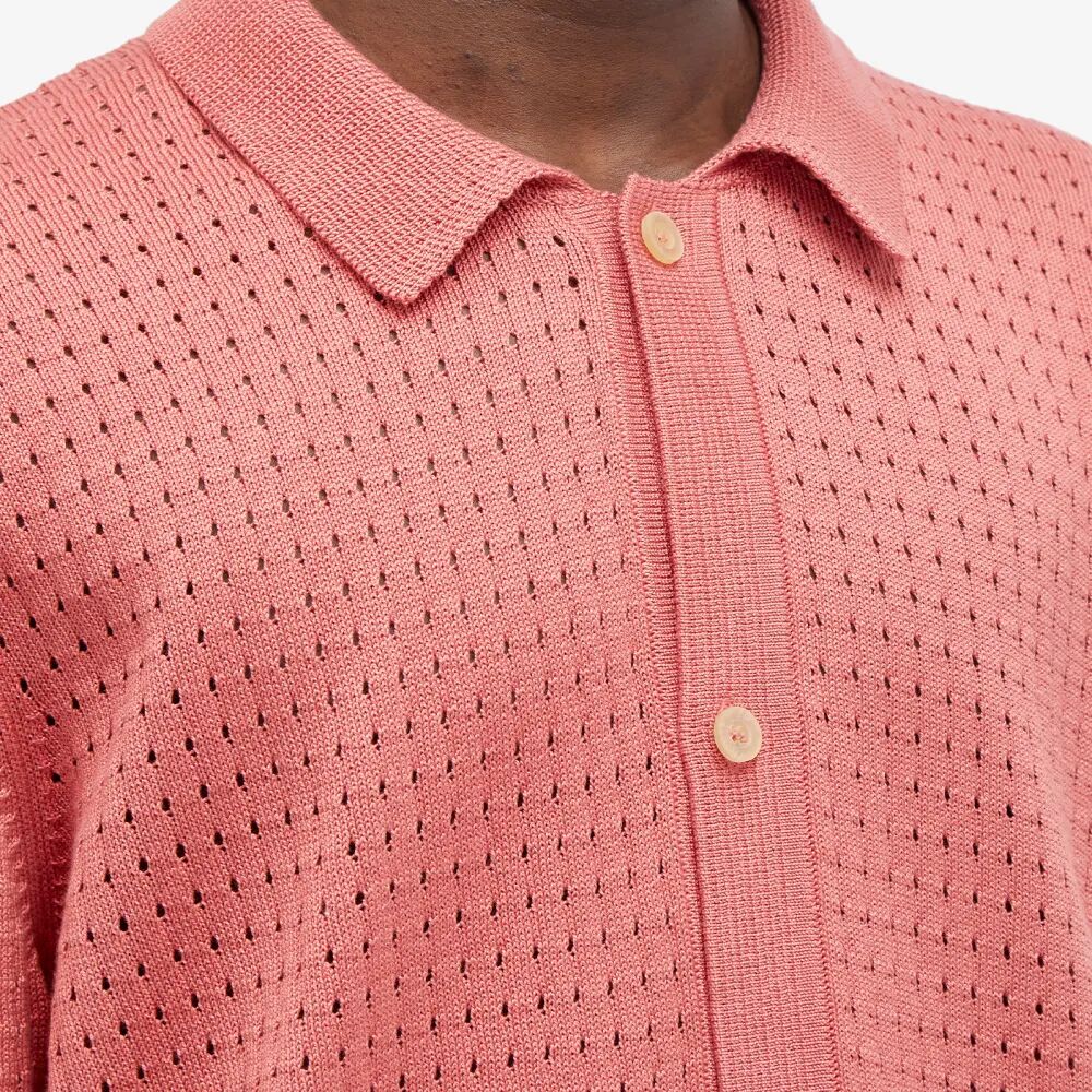 Corridor Трикотажная рубашка с короткими рукавами Pointelle, розовый