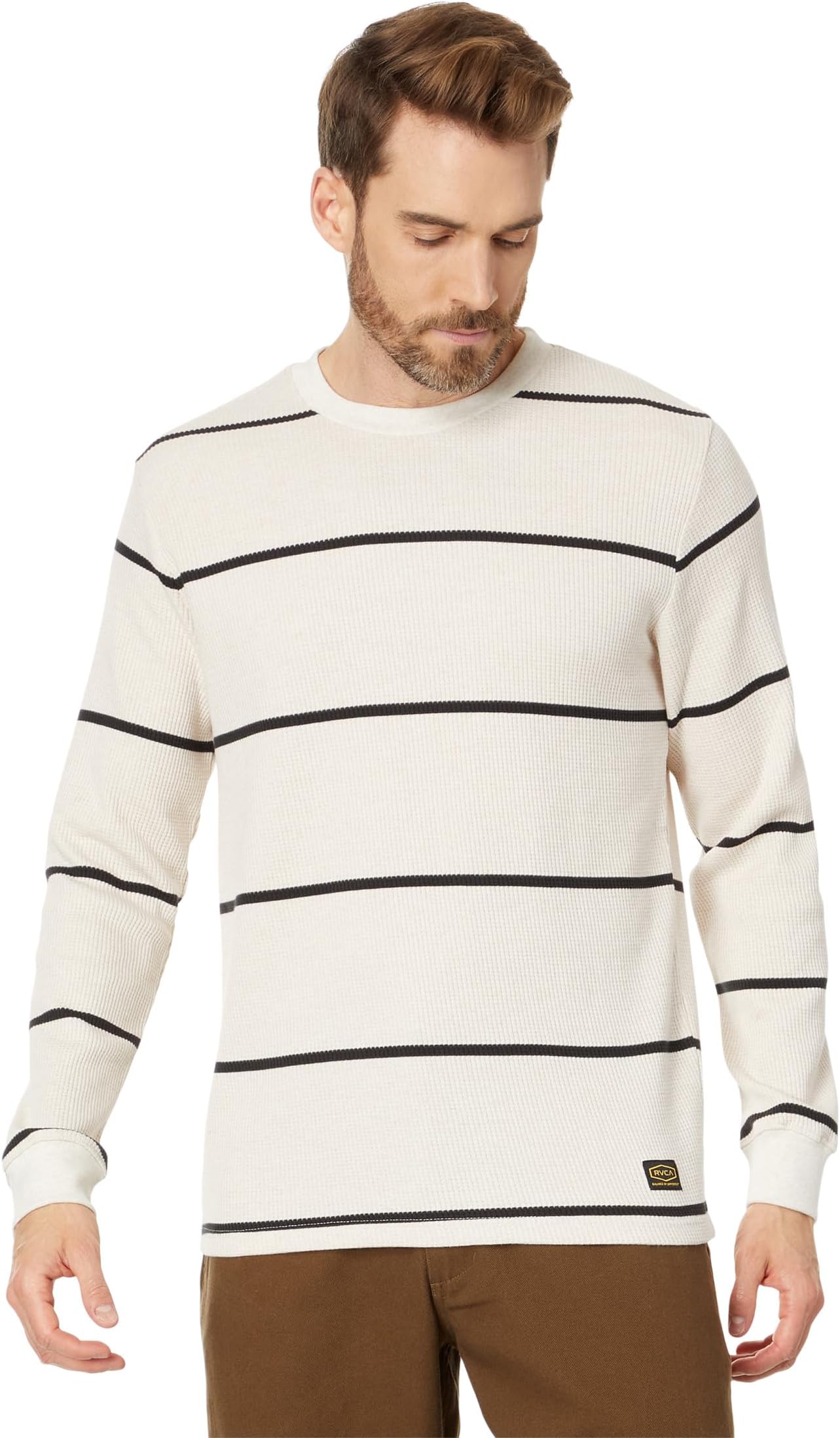 

Лонгслив RVCA Day Shift Stripe Long Sleeve Thermal, цвет Oatmeal