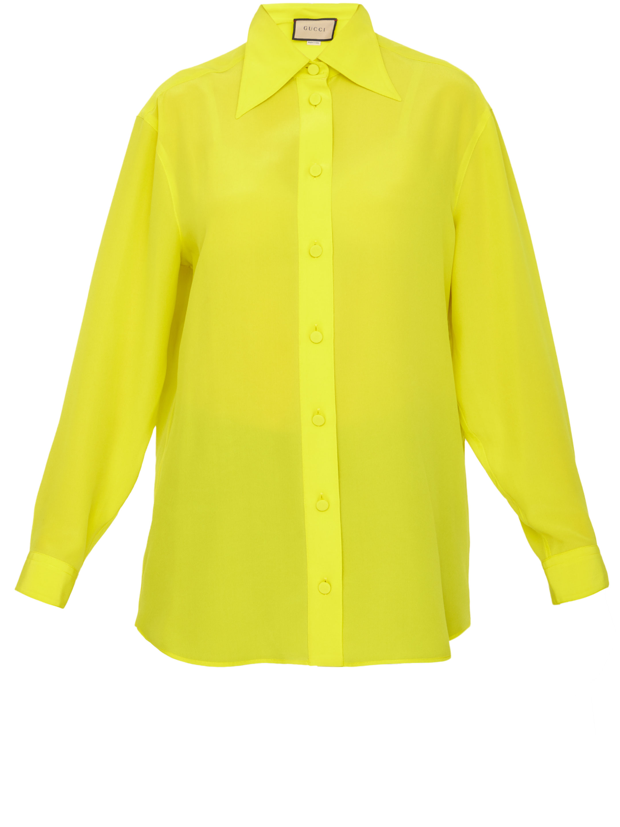 Рубашка Gucci Yellow silk, желтый