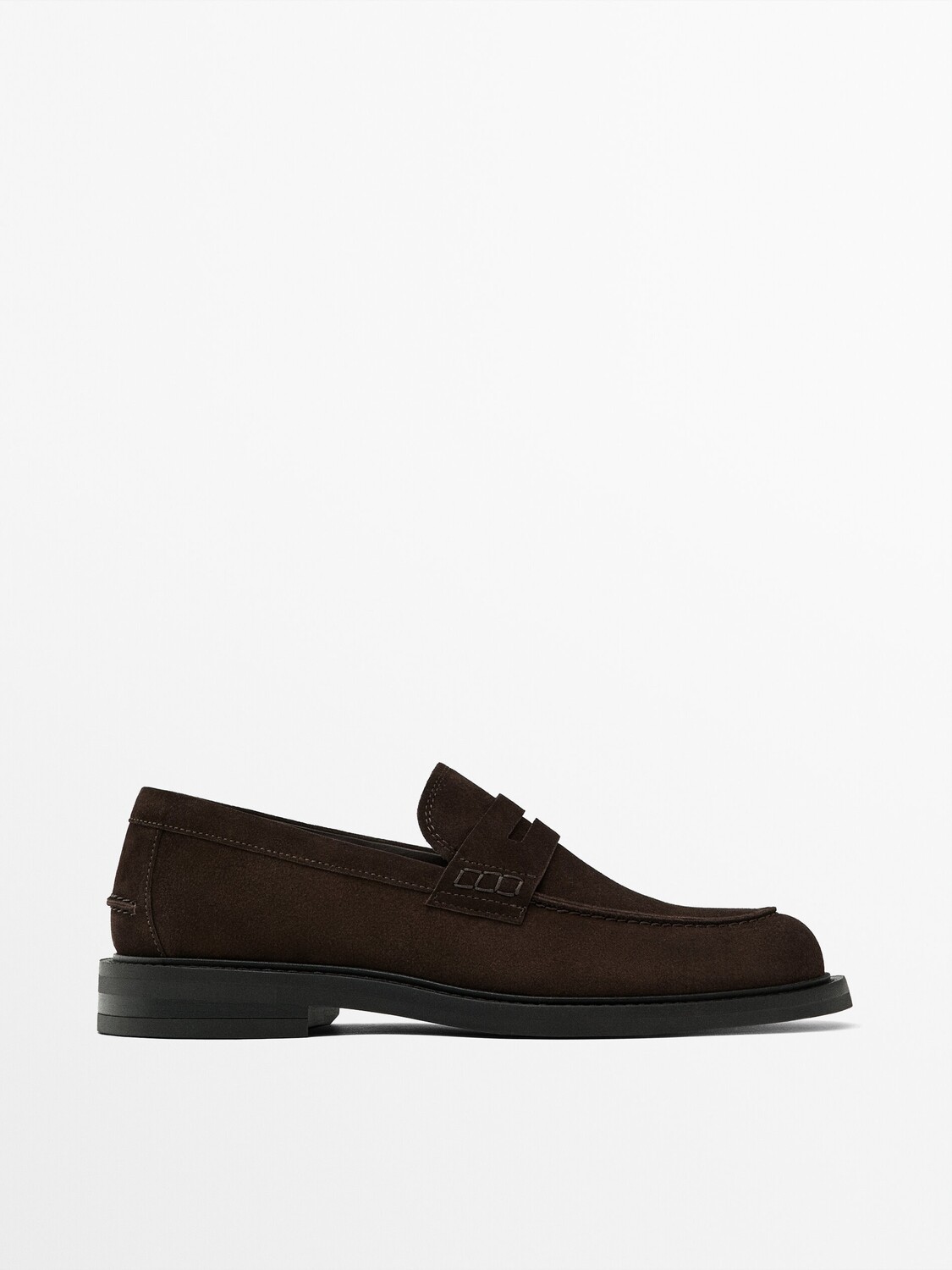 

Пенни-лоферы из замши с разрезами Massimo Dutti, коричневый