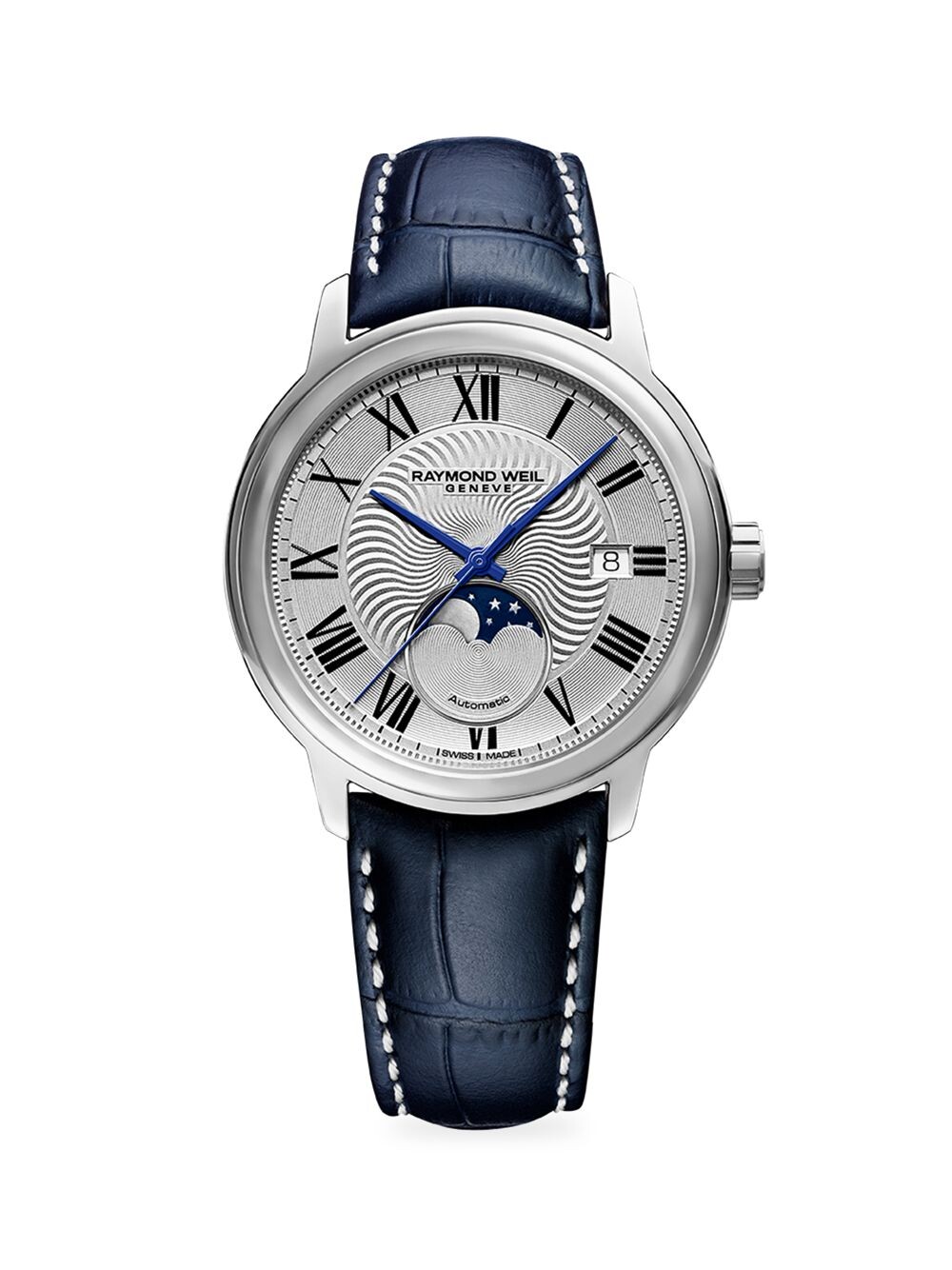 

Maestro Часы Maestro Moonphase с кожаным ремешком Raymond Weil, синий