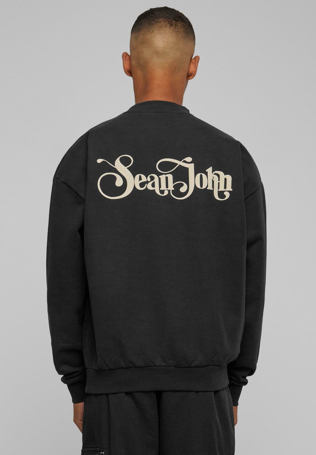 Толстовка Script Logo Retro Backprint Sean John, черный толстовка retro sean john серо коричневый