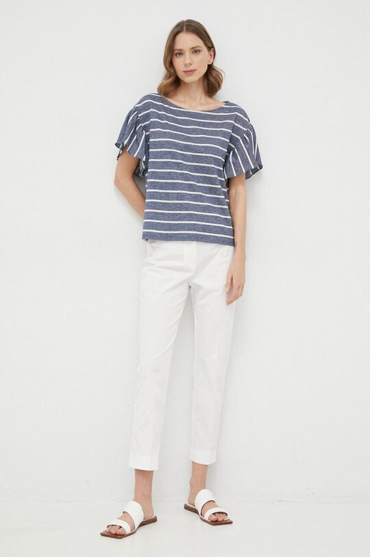 

Футболка из смесового льна Weekend Max Mara, темно-синий