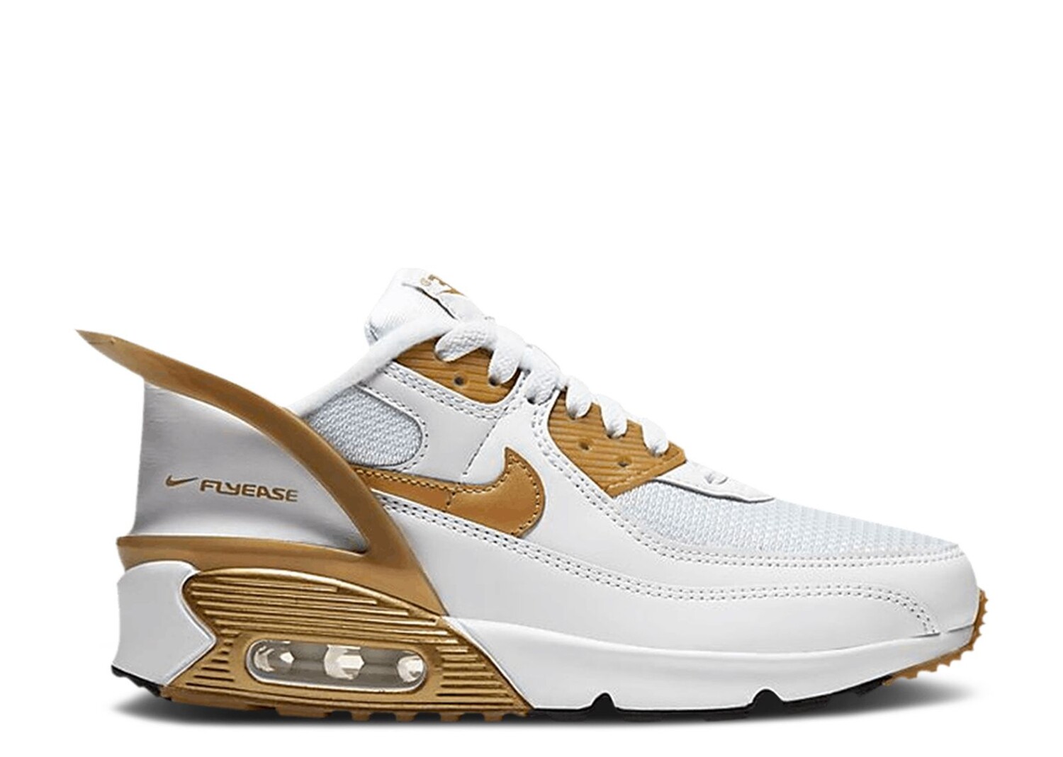 

Кроссовки Nike Air Max 90 Flyease Gs 'Metallic Gold', белый