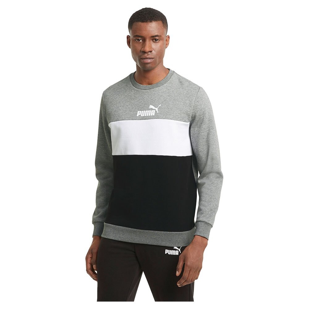 толстовка puma power colorblock half placket crew розовый персиковый Толстовка Puma Essental+Colorblock Crew, серый