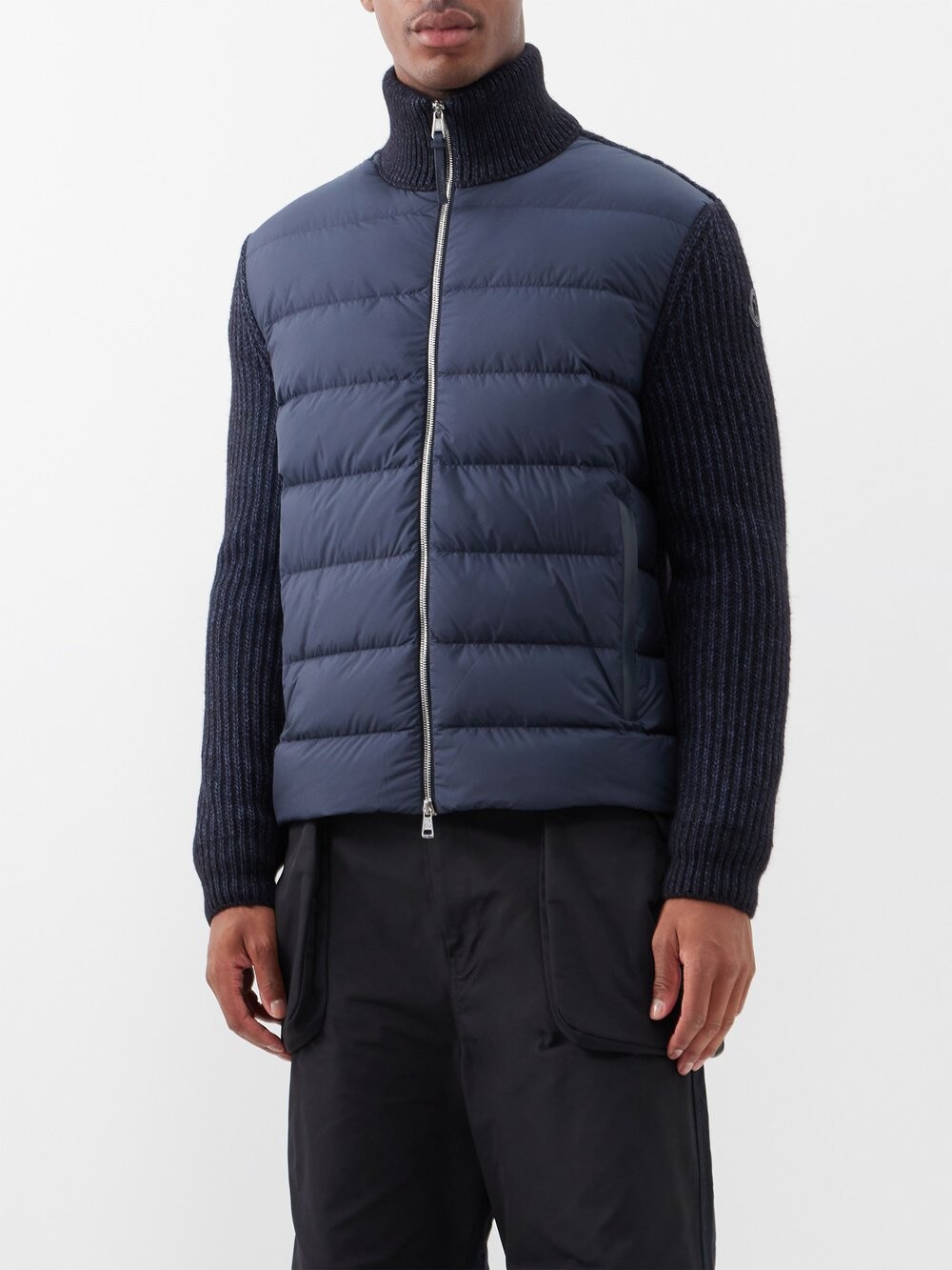 

Стеганый кардиган из смесового хлопка Moncler, синий
