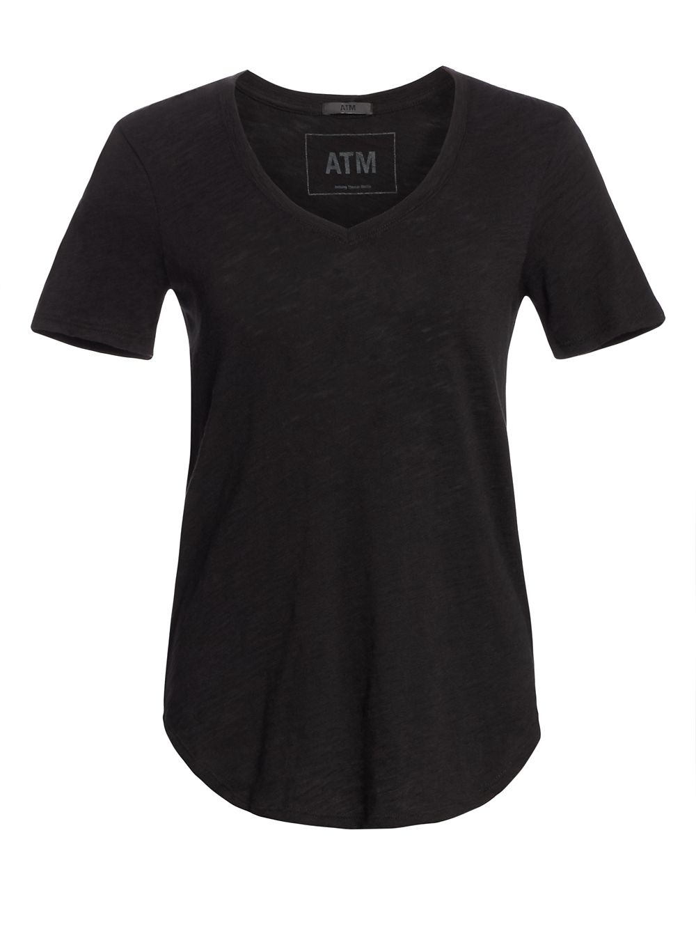 Хлопковая футболка с V-образным вырезом ATM Anthony Thomas Melillo, черный футболка с коротким рукавом и v образным вырезом atm anthony thomas melillo