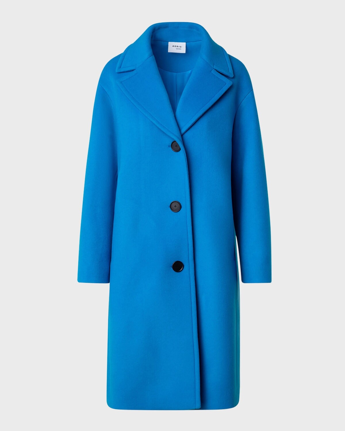 

Прямое шерстяное пальто Akris Punto, цвет Winter Turquoise