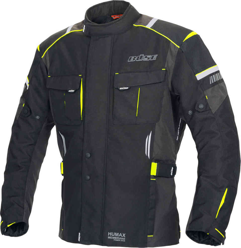 Мотоциклетная текстильная куртка Breno Pro Büse, черный/неоновый/желтый куртка текстильная мотоциклетная женская büse cara черный