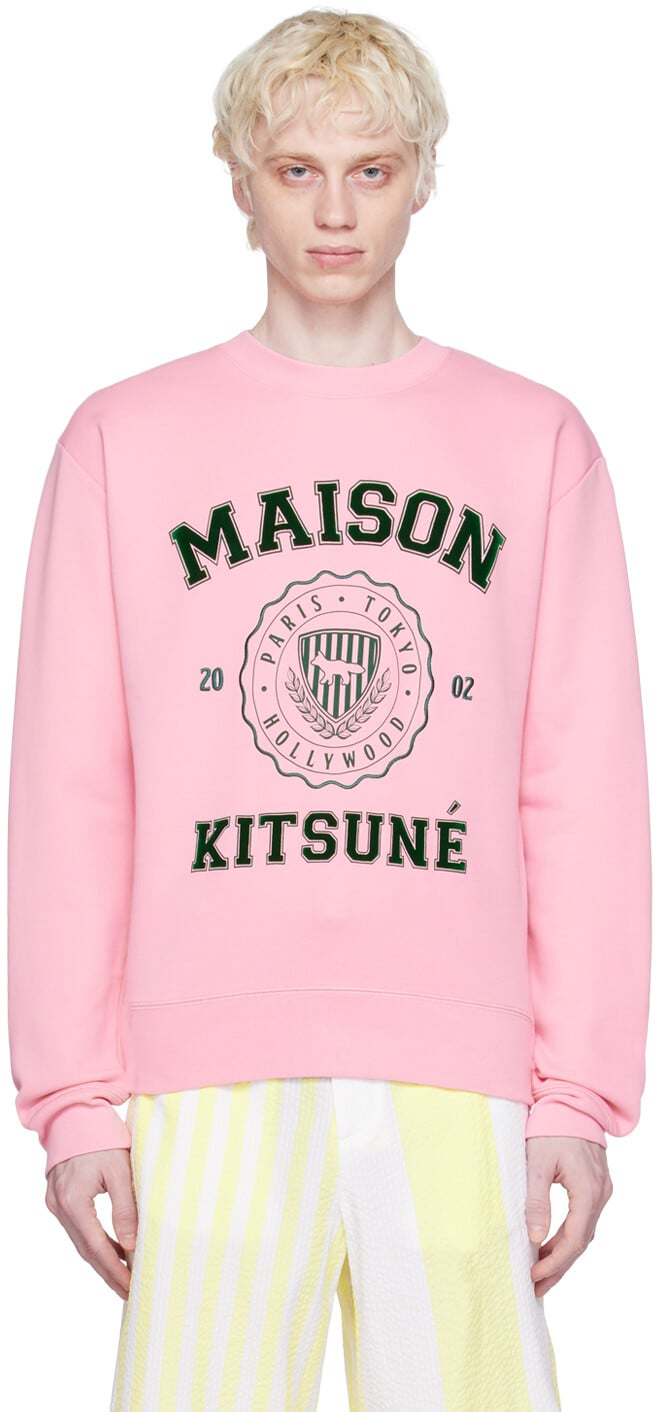 

Розовый свитшот для университетской команды Hotel Olympia Edition Maison Kitsune