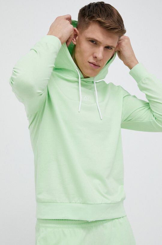 

Хлопковая толстовка EA7 Emporio Armani, зеленый