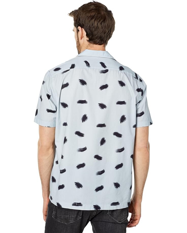 

Рубашка Ted Baker Sourdo Short Sleeve Brush Stroke Print Shirt, светло-синий