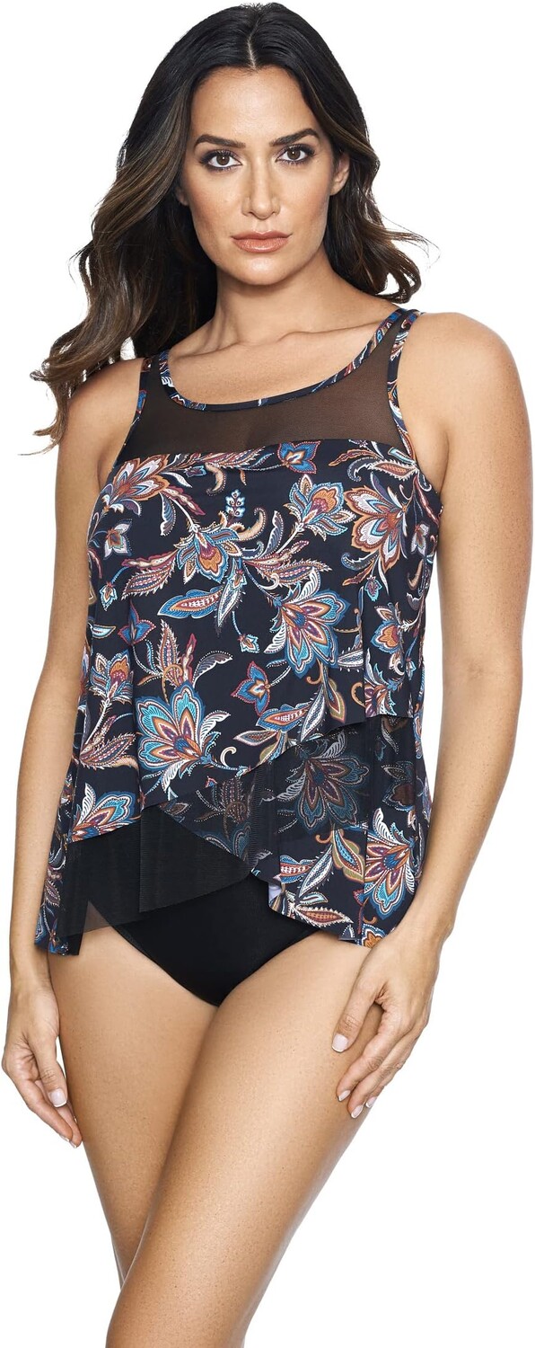 

Купальный топ Miraclesuit Scotch Floral Mirage Tankini Top, цвет Black Multi