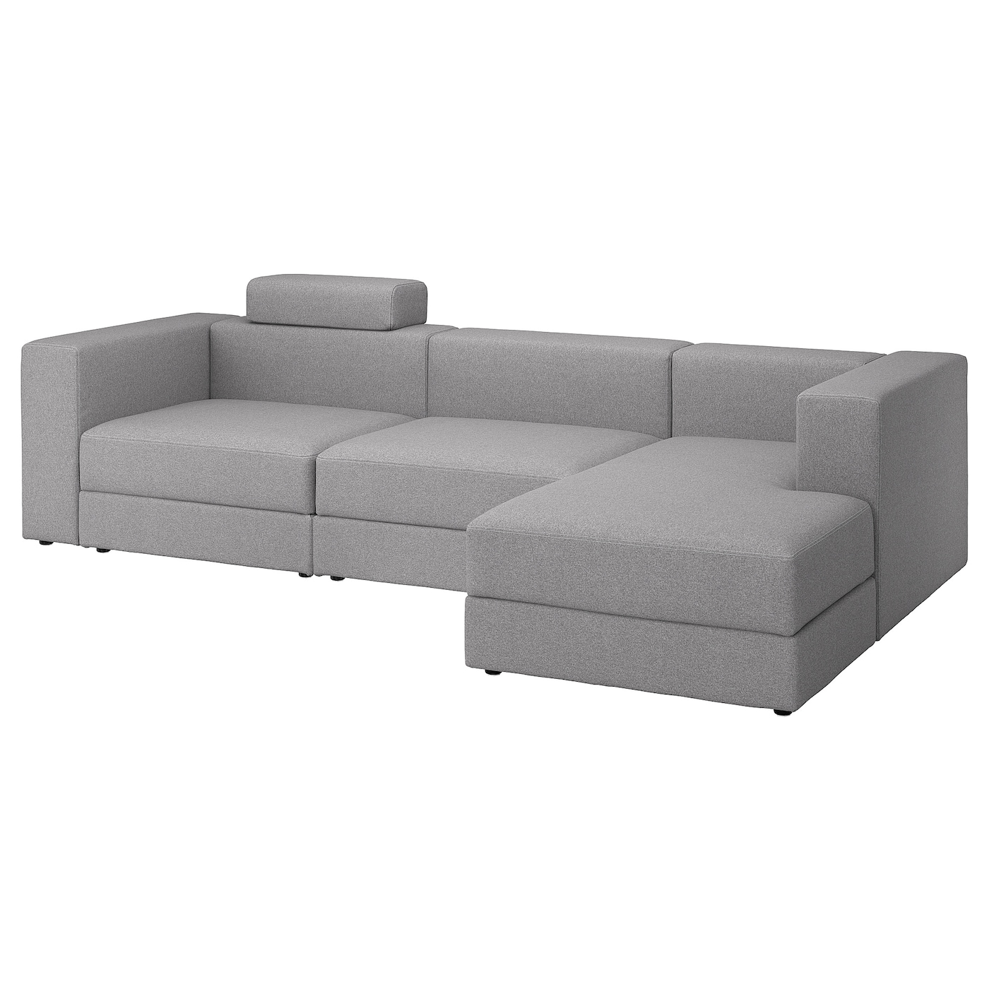модульный диван ramart design мерсер премиум ultra ivory правый ДЖЭТТЕБО 4-местный диван + диван, правый с подголовником/Тонеруд серый JÄTTEBO IKEA