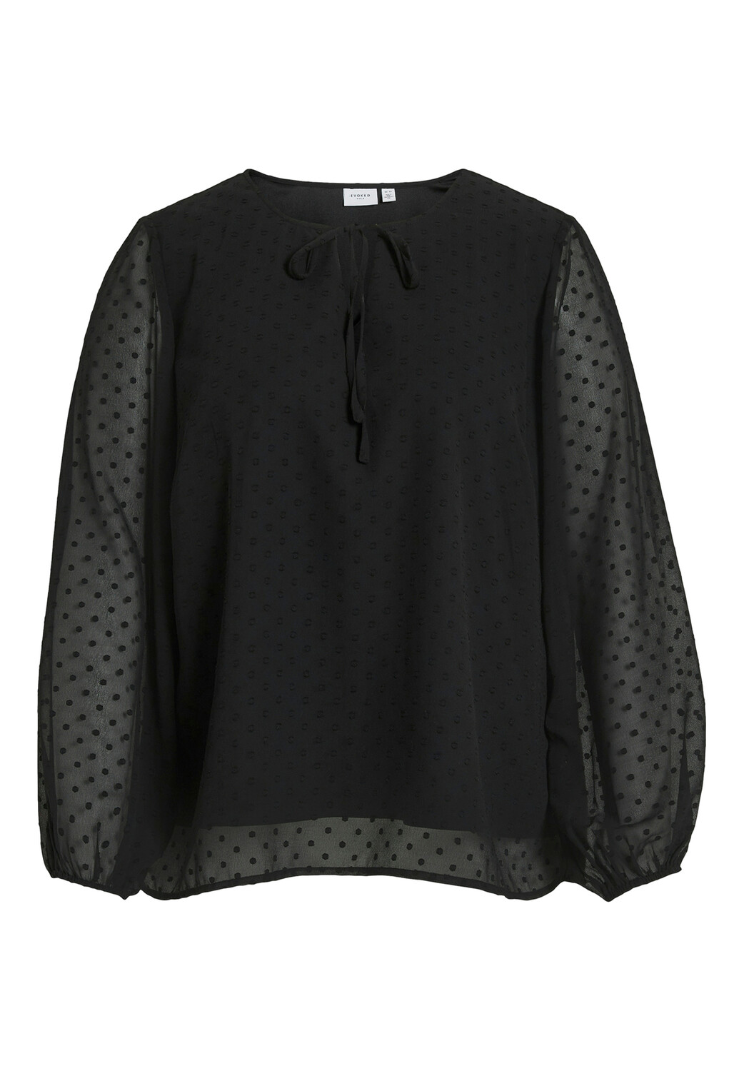 

Блуза Vila Plus Size n Shirt Top mit Design Ballonärmeln, черный