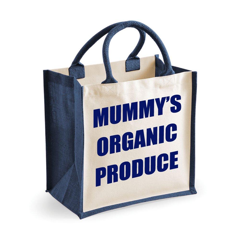 Средняя темно-синяя джутовая сумка Mummy's Organic Produce 60 SECOND MAKEOVER, синий