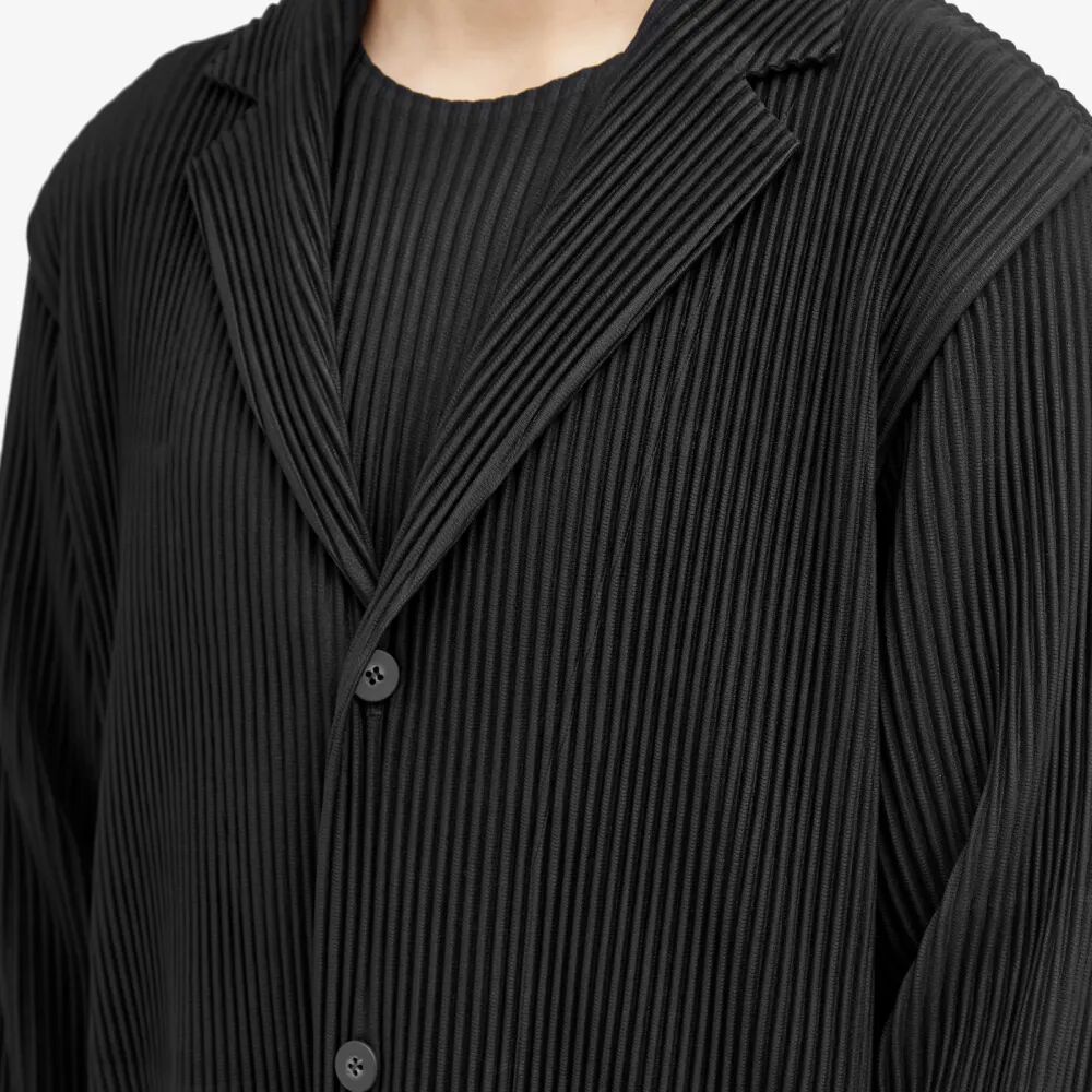 Homme Plissé Issey Miyake Плиссированный однобортный пиджак, черный