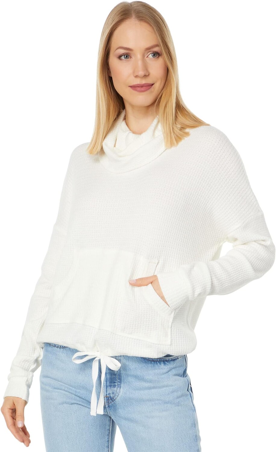 

Толстовка Tie Hem Funnel Neck Top bobi Los Angeles, белый