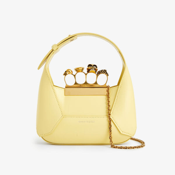 

Миниатюрная кожаная сумка через плечо jeweled hobo Alexander Mcqueen, желтый