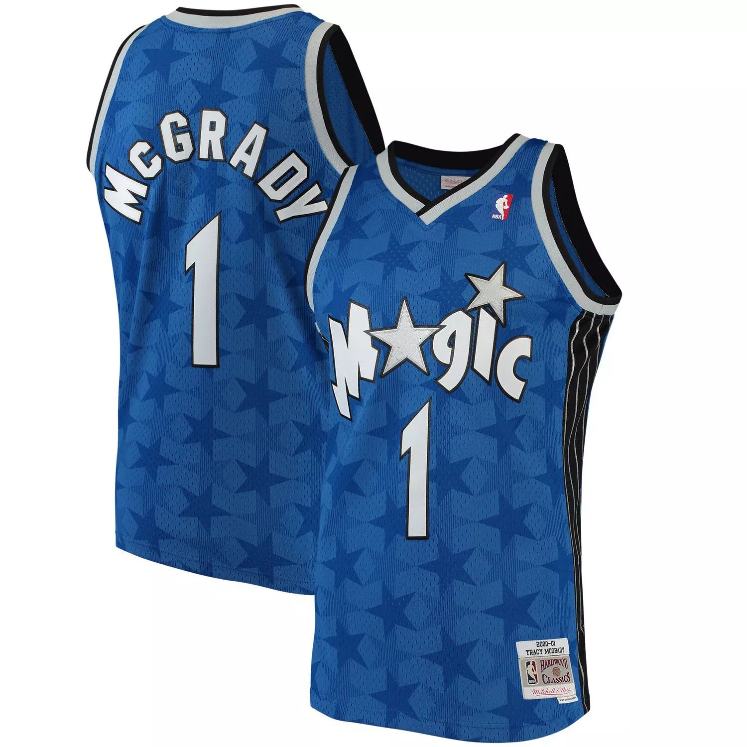 

Мужское джерси Mitchell & Ness Tracy McGrady Blue Orlando Magic 2001-02 Hardwood Classics Swingman