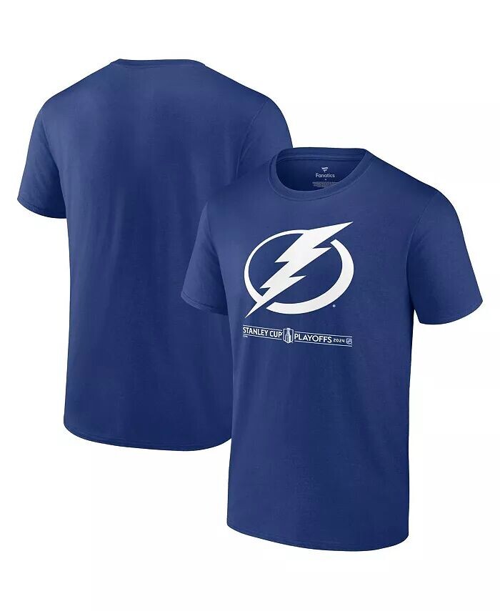 

Мужская синяя футболка Tampa Bay Lightning Кубка Стэнли плей-офф 2024 года Fanatics, синий