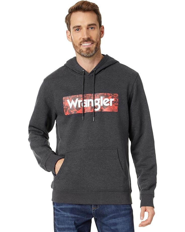 

Толстовка Wrangler Kabel Logo Print Hooded, цвет Caviar Heather