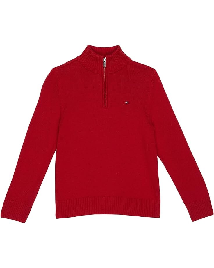 

Свитер Tommy Hilfiger 1/4 Zip Solid Sweater, цвет Scarlet Sage