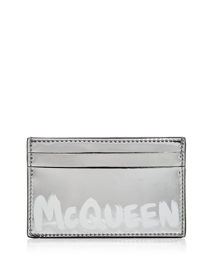 

Чехол для визиток с логотипом граффити Alexander McQUEEN, серебряный