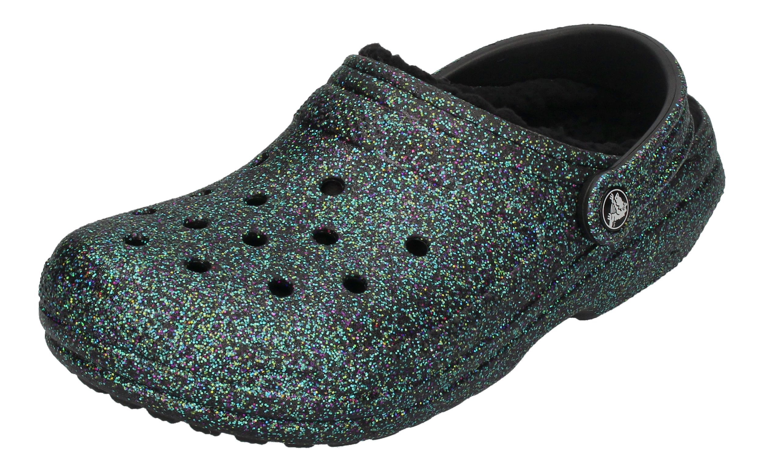 Сабо Crocs Clogs Classic Glitter Lined Clog, черный
