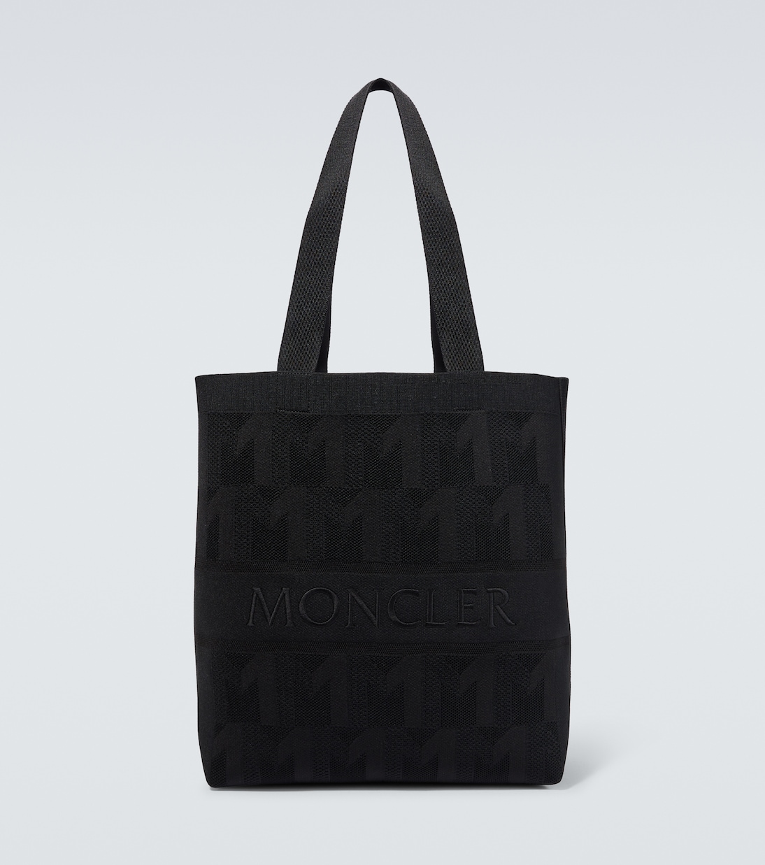 цена Вязаная сумка-тоут с логотипом Moncler, черный