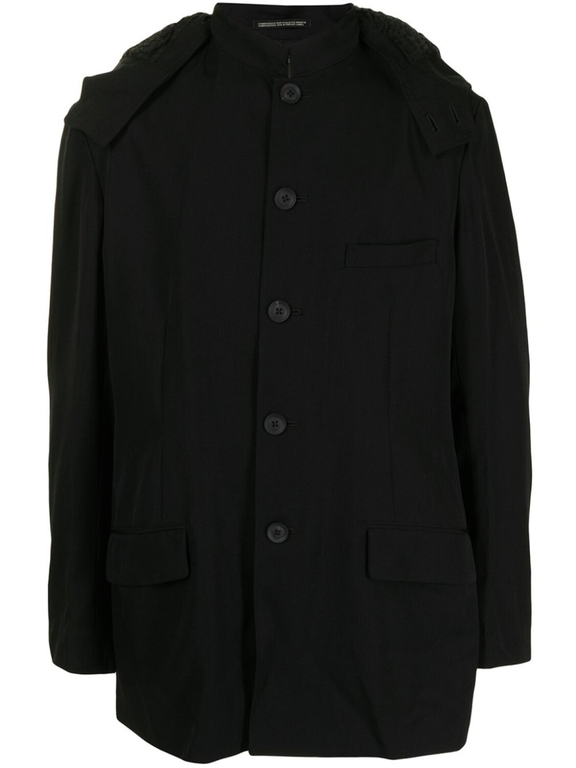 

Yohji Yamamoto пальто с капюшоном, черный