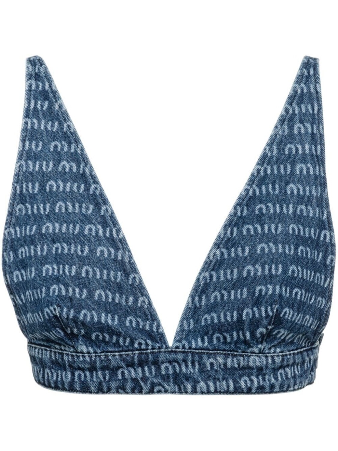 

Miu Miu джинсовый топ с логотипом, синий