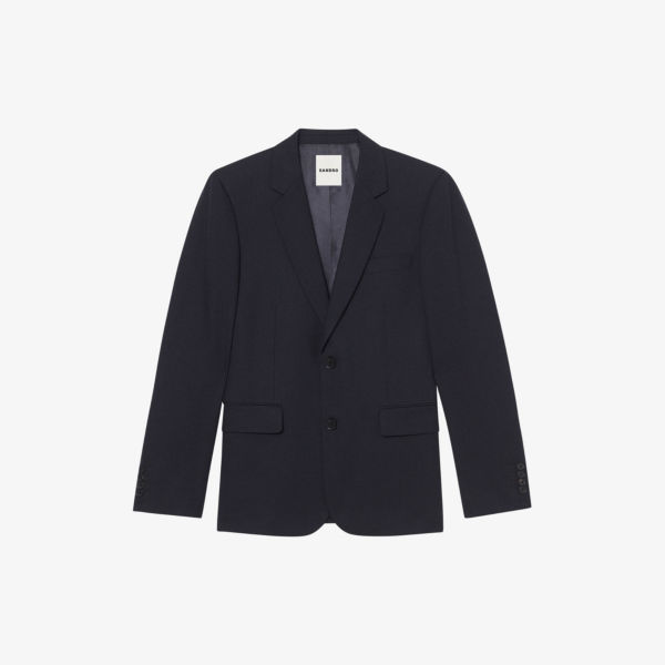 Однобортный шерстяной пиджак Sandro, цвет bleus