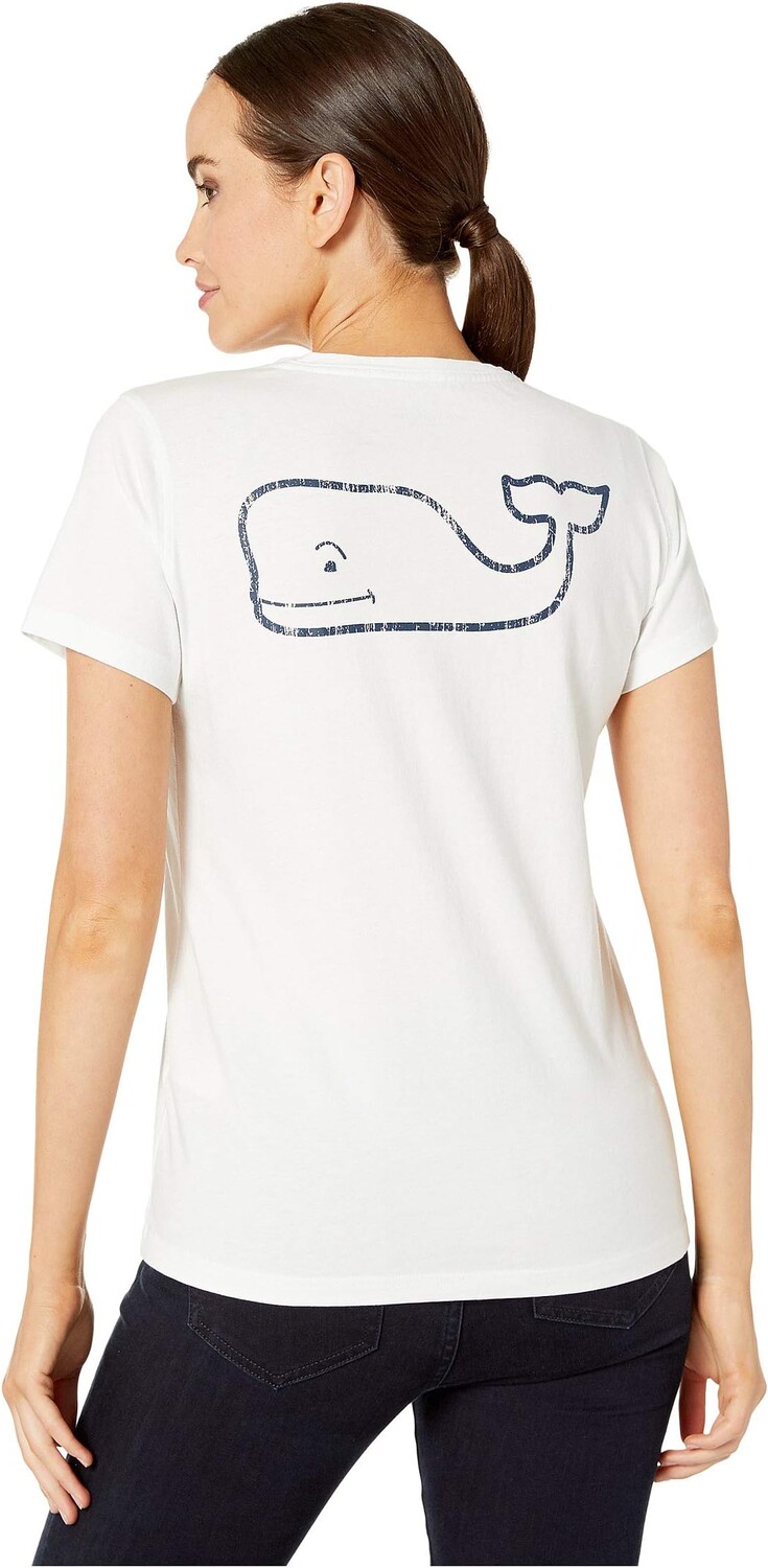 

Футболка с коротким рукавом и карманом «кит» Vineyard Vines, цвет White Cap