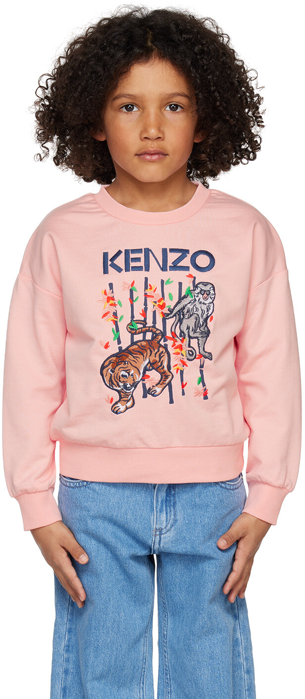 

Детский розовый бамбуковый свитшот Paris Paris Kenzo