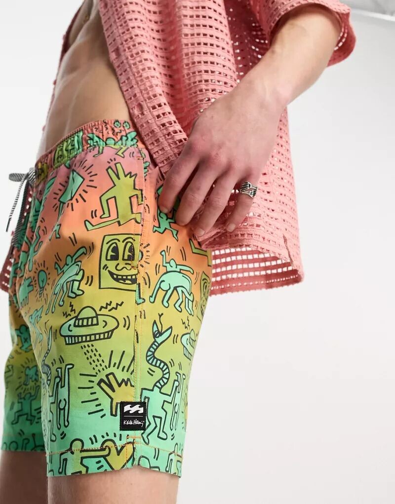 

Billabong X Keith Haring – Bash – удобные шорты для плавания в различных цветах, Коричневый