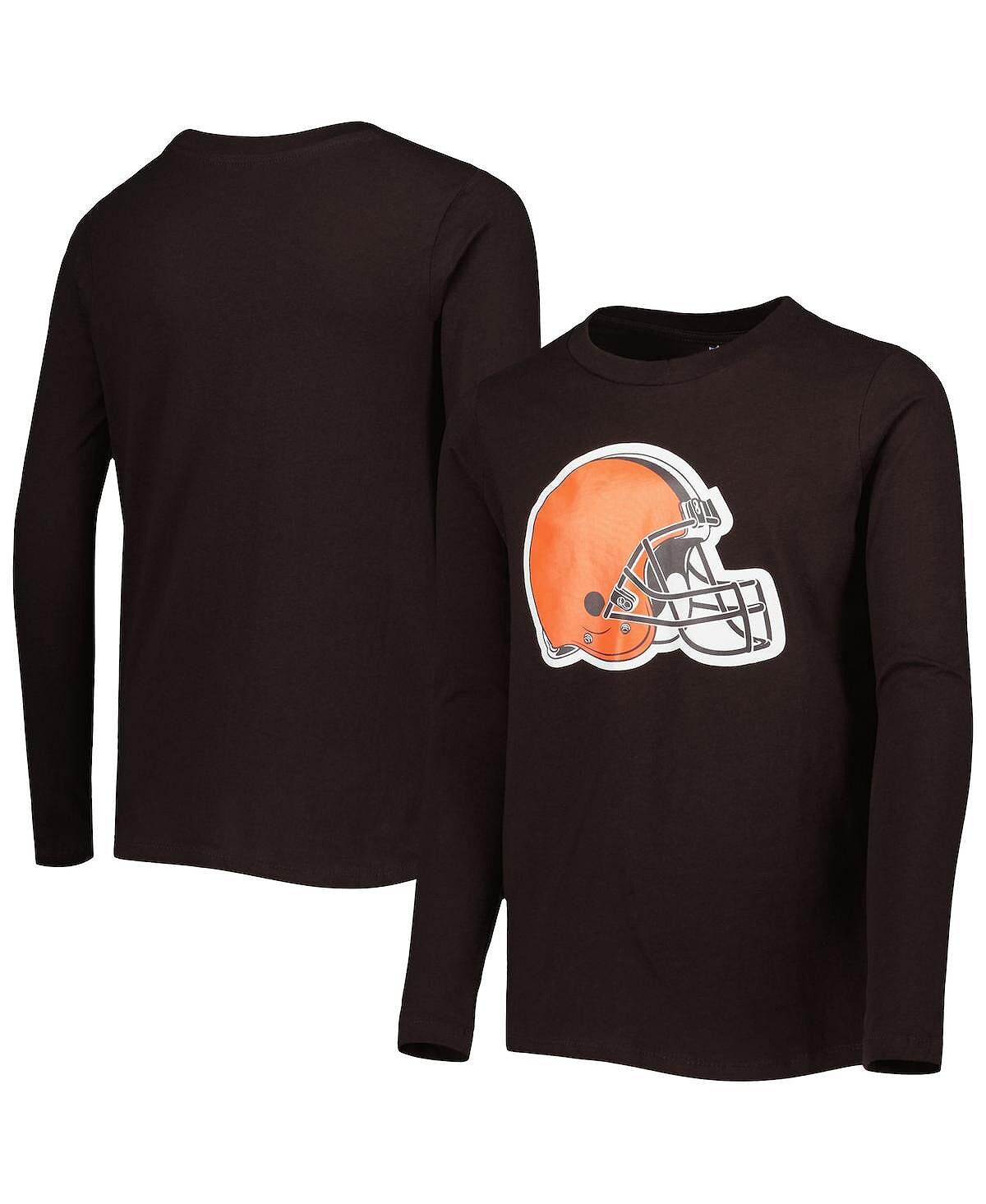 

Коричневая футболка с длинным рукавом и логотипом команды Big Boys Cleveland Browns Outerstuff