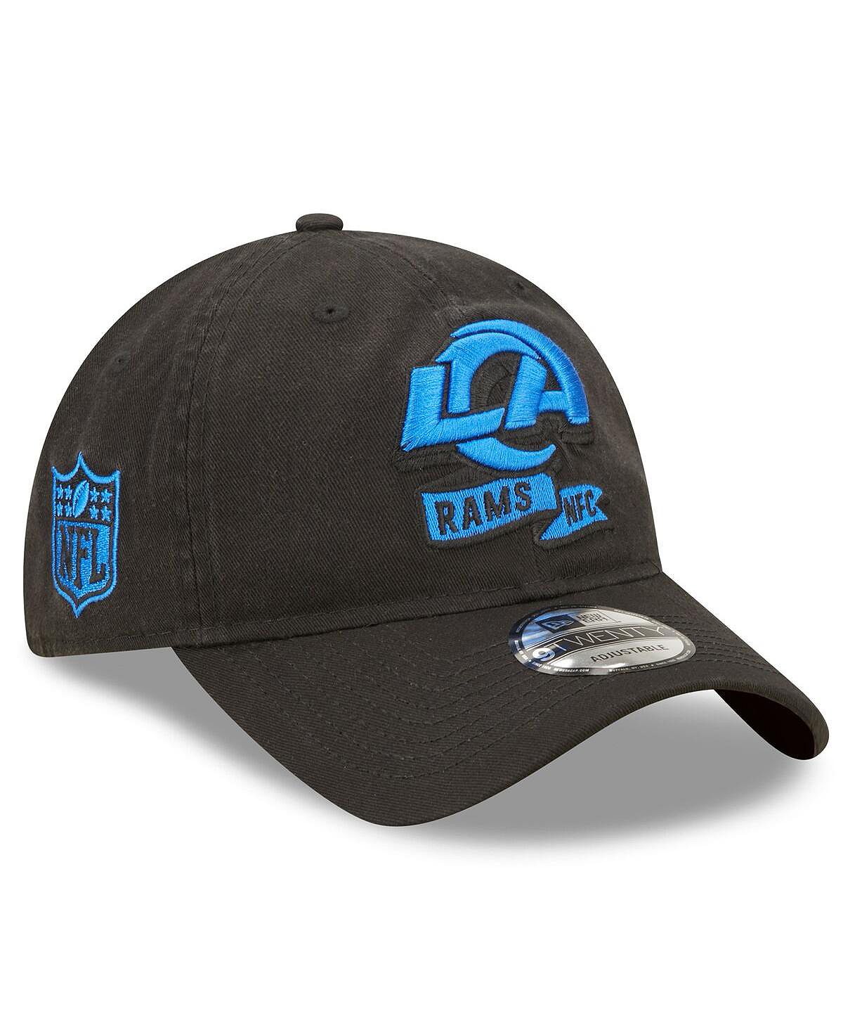 цена Мужская черная кепка Los Angeles Rams 2022 с регулируемой боковой линией 9TWENTY New Era
