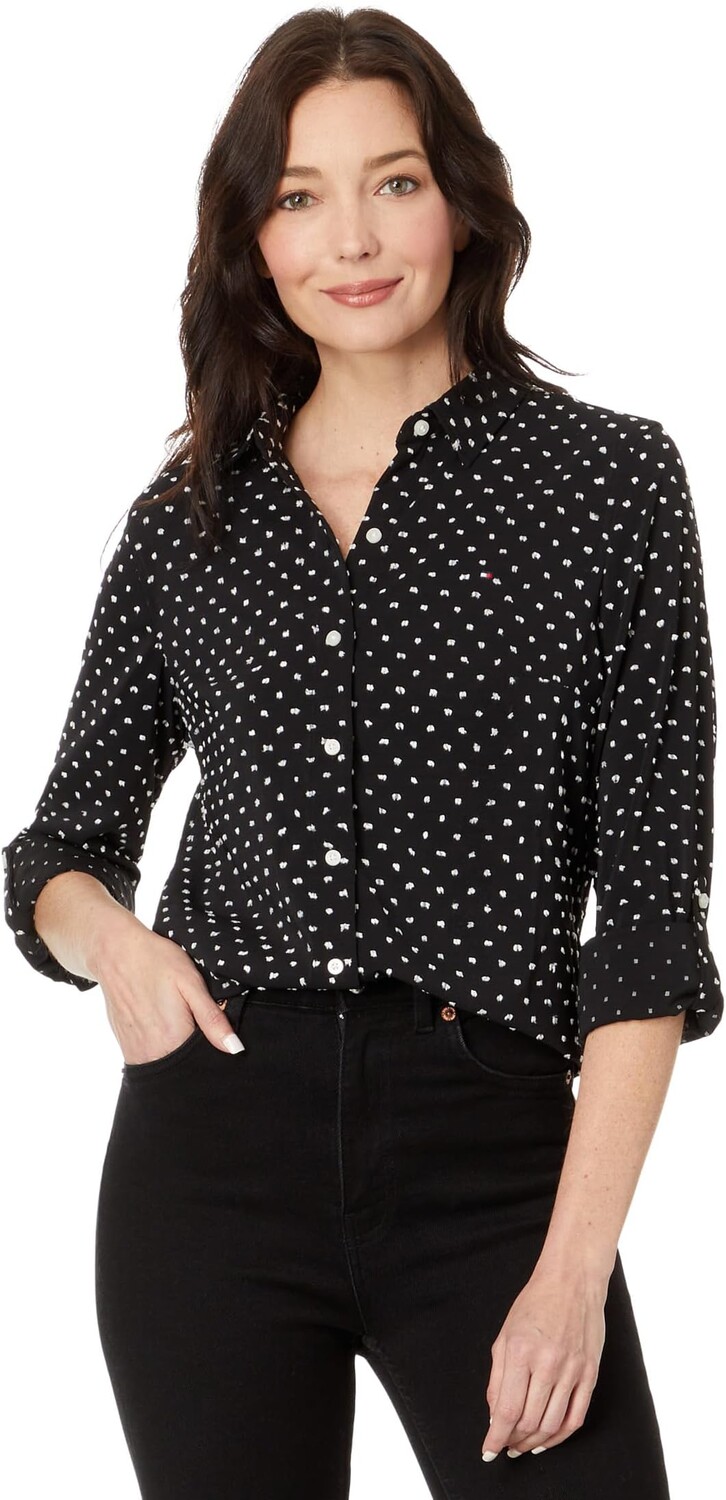 

Рубашка Conga Clip Roll Tab Tommy Hilfiger, цвет Black/Ivory