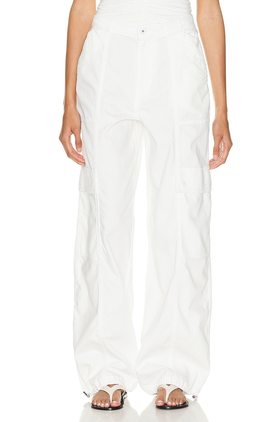 

Брюки Jonathan Simkhai Standard Calista Denim Shirting Utility, белый
