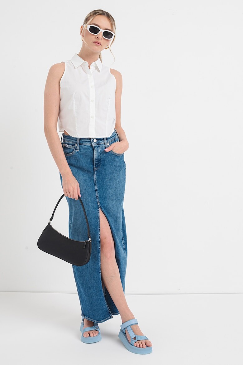 

Короткая хлопковая рубашка Calvin Klein Jeans, белый