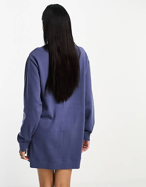 

Синее платье-толстовка оверсайз мини ASOS DESIGN
